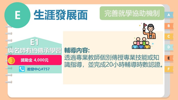 【高教深耕D分項】113-1經濟不利學生課業輔導暨名師有約獎勵金申請圖片